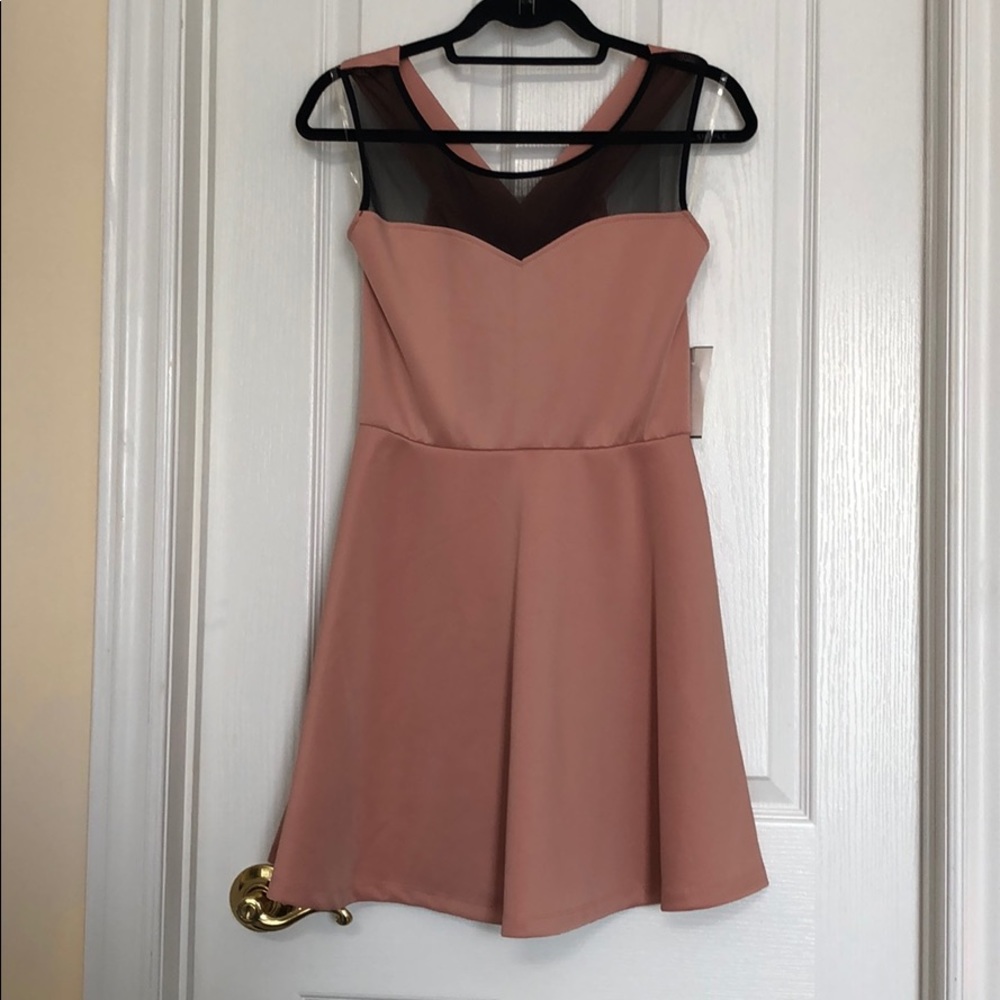 Twelfth & Town Blush Skater Dress with Bow Detail
